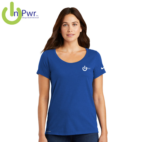 InPwr - NKBQ5234 Nike Ladies Dri-FIT Cotton/Poly Scoop Neck Tee