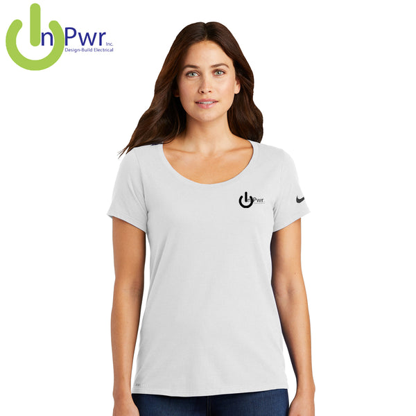 InPwr - NKBQ5234 Nike Ladies Dri-FIT Cotton/Poly Scoop Neck Tee