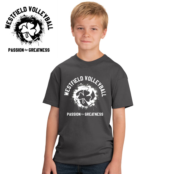 Rocks Volleyball - PC54Y-c Port & Company® - Youth Core Cotton Tee