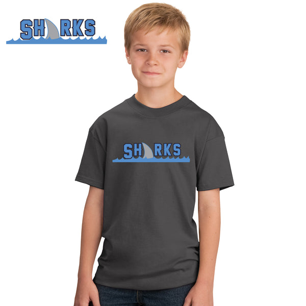 Sharks - PC54Y Port & Company® - Youth Core Cotton Tee