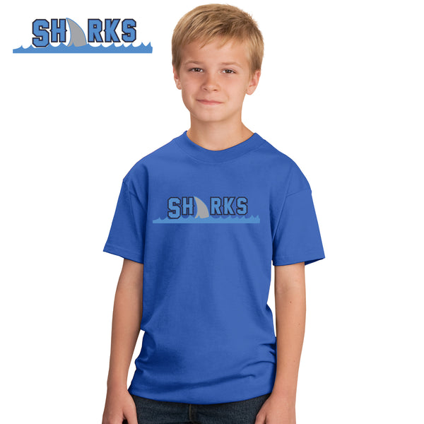 Sharks - PC54Y Port & Company® - Youth Core Cotton Tee