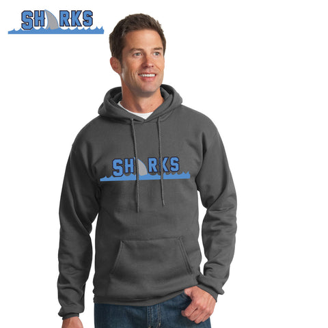 Sharks - PC78H Port & Company® - Core Fleece Pullover Hooded Sweatshirt