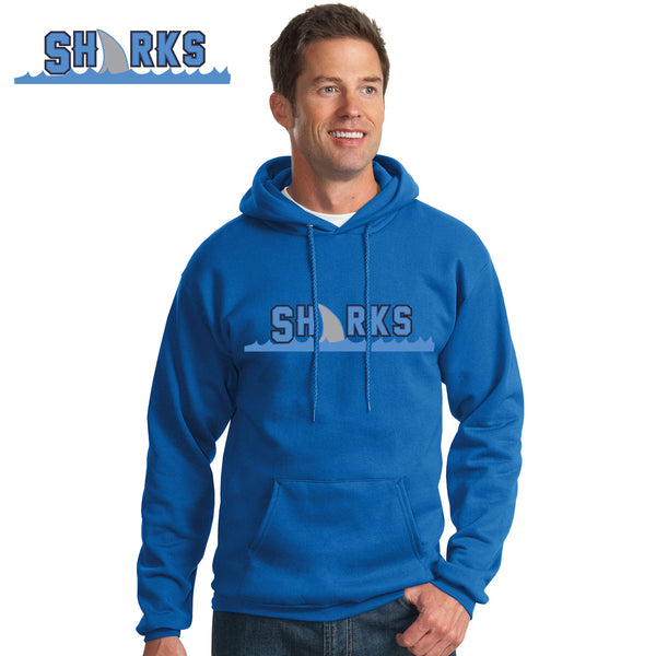 Sharks - PC78H Port & Company® - Core Fleece Pullover Hooded Sweatshirt