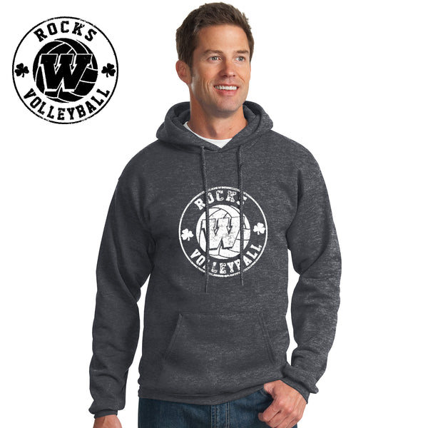 Rocks Volleyball - PC78H-b Port & Company® - Core Fleece Pullover Hooded Sweatshirt