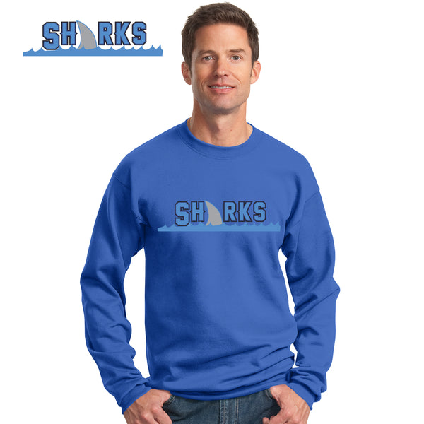 Sharks - PC78 Port & Company® - Core Fleece Crewneck Sweatshirt