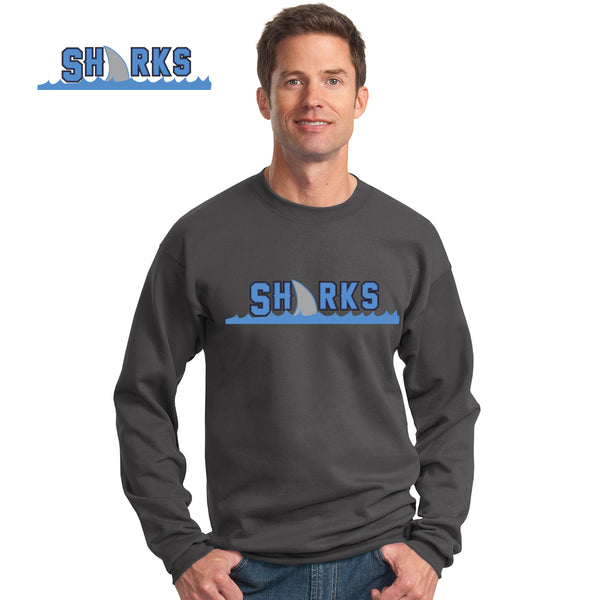 Sharks - PC78 Port & Company® - Core Fleece Crewneck Sweatshirt