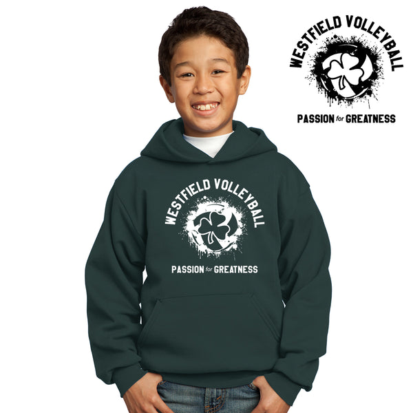 Rocks Volleyball - PC90YH-c Port & Company® - Youth Core Fleece Pullover Hooded Sweatshirt