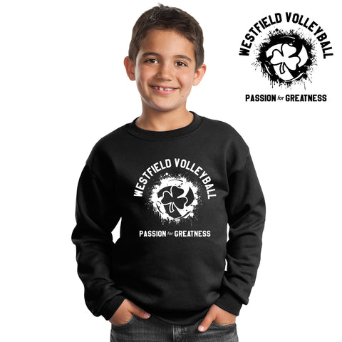 Rocks Volleyball - PC90Y-c Port & Company® - Youth Core Fleece Crewneck Sweatshirt