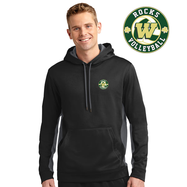 Rocks Volleyball - ST235-a Sport-Tek® Sport-Wick® Fleece Colorblock Hooded Pullover