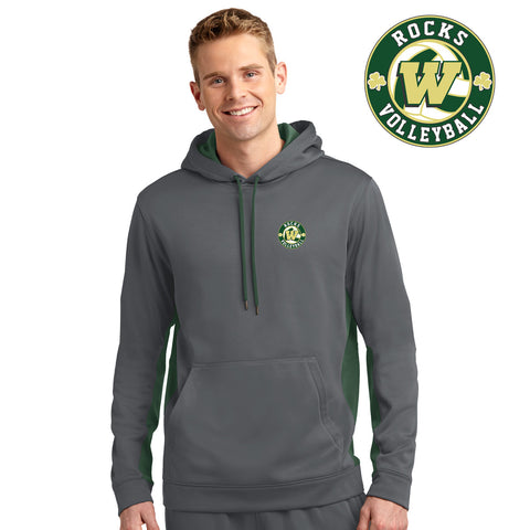 Rocks Volleyball - ST235-a Sport-Tek® Sport-Wick® Fleece Colorblock Hooded Pullover