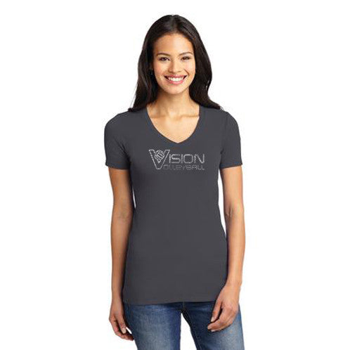 LM1005 **BLING** Port Authority® Ladies Concept Stretch V-Neck Tee
