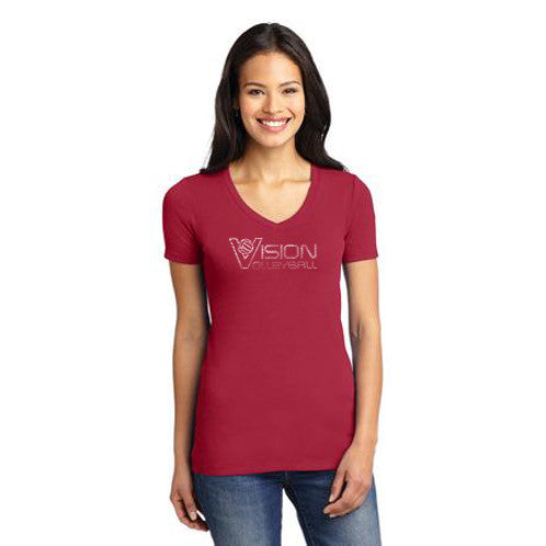 LM1005 **BLING** Port Authority® Ladies Concept Stretch V-Neck Tee