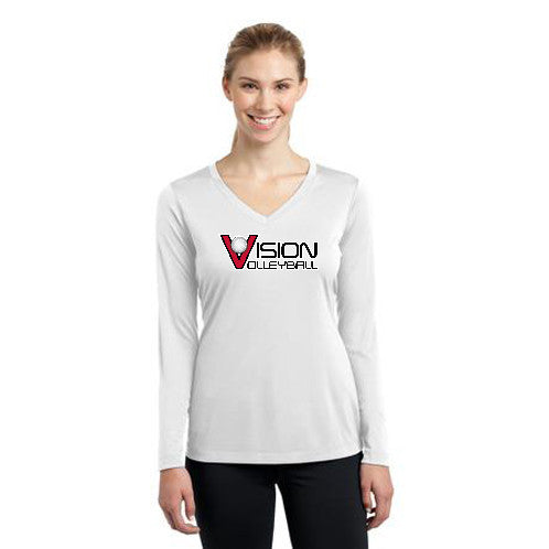 LST353LS Sport-Tek® Ladies Long Sleeve V-Neck PosiCharge™ Competitor™ Tee